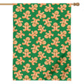 Cute Gingerbread Man Pattern Print House Flag