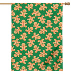 Cute Gingerbread Man Pattern Print House Flag