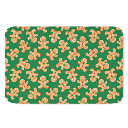 Cute Gingerbread Man Pattern Print Indoor Door Mat
