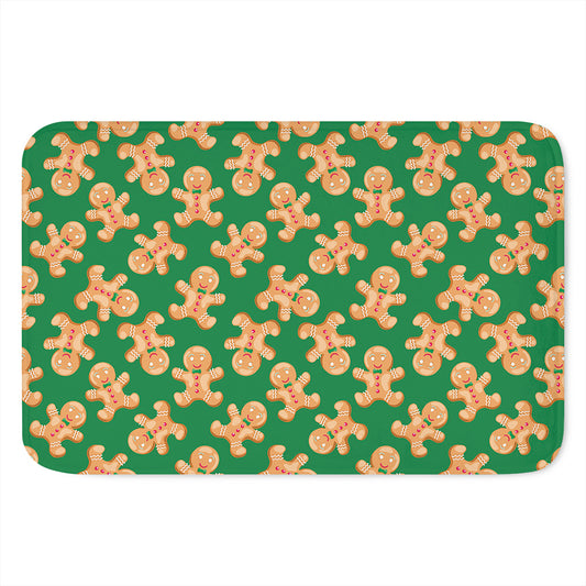 Cute Gingerbread Man Pattern Print Indoor Door Mat
