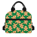 Cute Gingerbread Man Pattern Print Insulated Lunch Bag