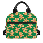 Cute Gingerbread Man Pattern Print Insulated Lunch Bag