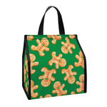 Cute Gingerbread Man Pattern Print Insulated Lunch Tote