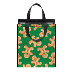 Cute Gingerbread Man Pattern Print Insulated Lunch Tote