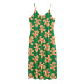 Cute Gingerbread Man Pattern Print Jersey Midi Cami Dress