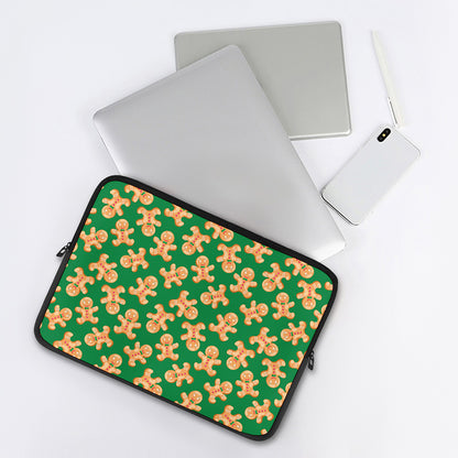 Cute Gingerbread Man Pattern Print Laptop Sleeve