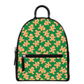 Cute Gingerbread Man Pattern Print Leather Backpack