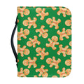 Cute Gingerbread Man Pattern Print Leather Bible Cover