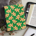 Cute Gingerbread Man Pattern Print Leather Bible Cover