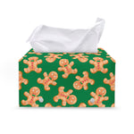 Cute Gingerbread Man Pattern Print Leather Tissue Box Cover