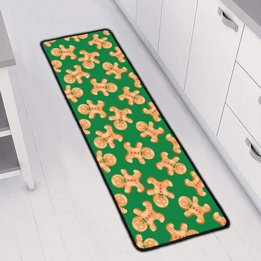 Cute Gingerbread Man Pattern Print Long Kitchen Mat