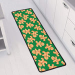 Cute Gingerbread Man Pattern Print Long Kitchen Mat