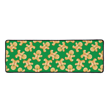 Cute Gingerbread Man Pattern Print Long Kitchen Mat