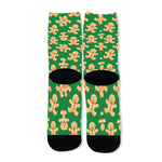Cute Gingerbread Man Pattern Print Long Socks