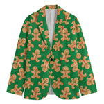 Cute Gingerbread Man Pattern Print Men's Blazer
