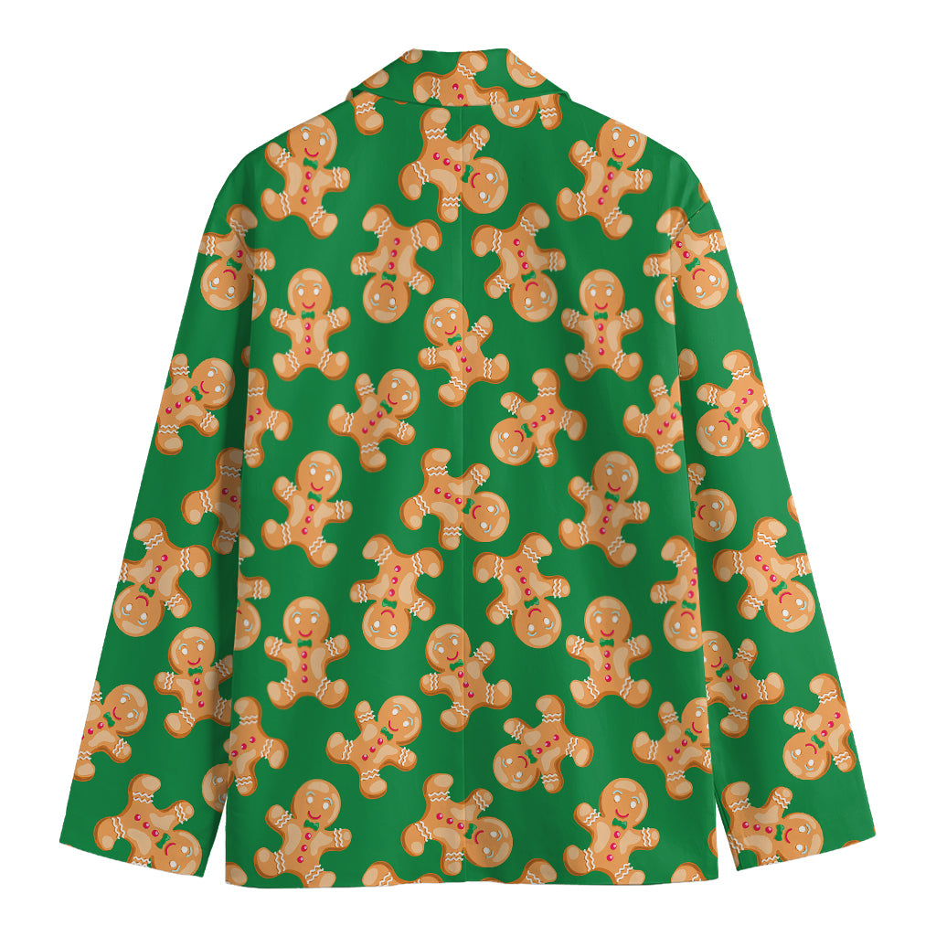 Cute Gingerbread Man Pattern Print Men's Blazer