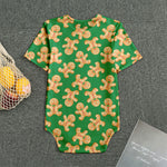 Cute Gingerbread Man Pattern Print Men's Bodysuit