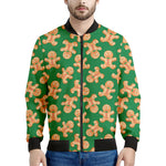 Cute Gingerbread Man Pattern Print Men's Bomber Jacket