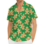 Cute Gingerbread Man Pattern Print Men's Deep V-Neck Shirt