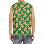 Cute Gingerbread Man Pattern Print Men's Fitness Tank Top