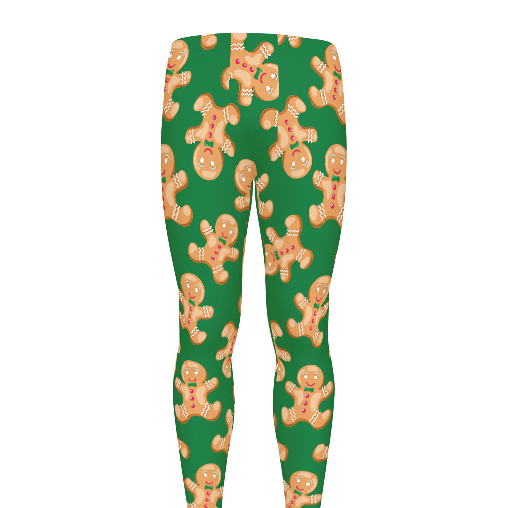 Cute Gingerbread Man Pattern Print Men's leggings