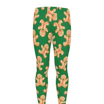 Cute Gingerbread Man Pattern Print Men's leggings