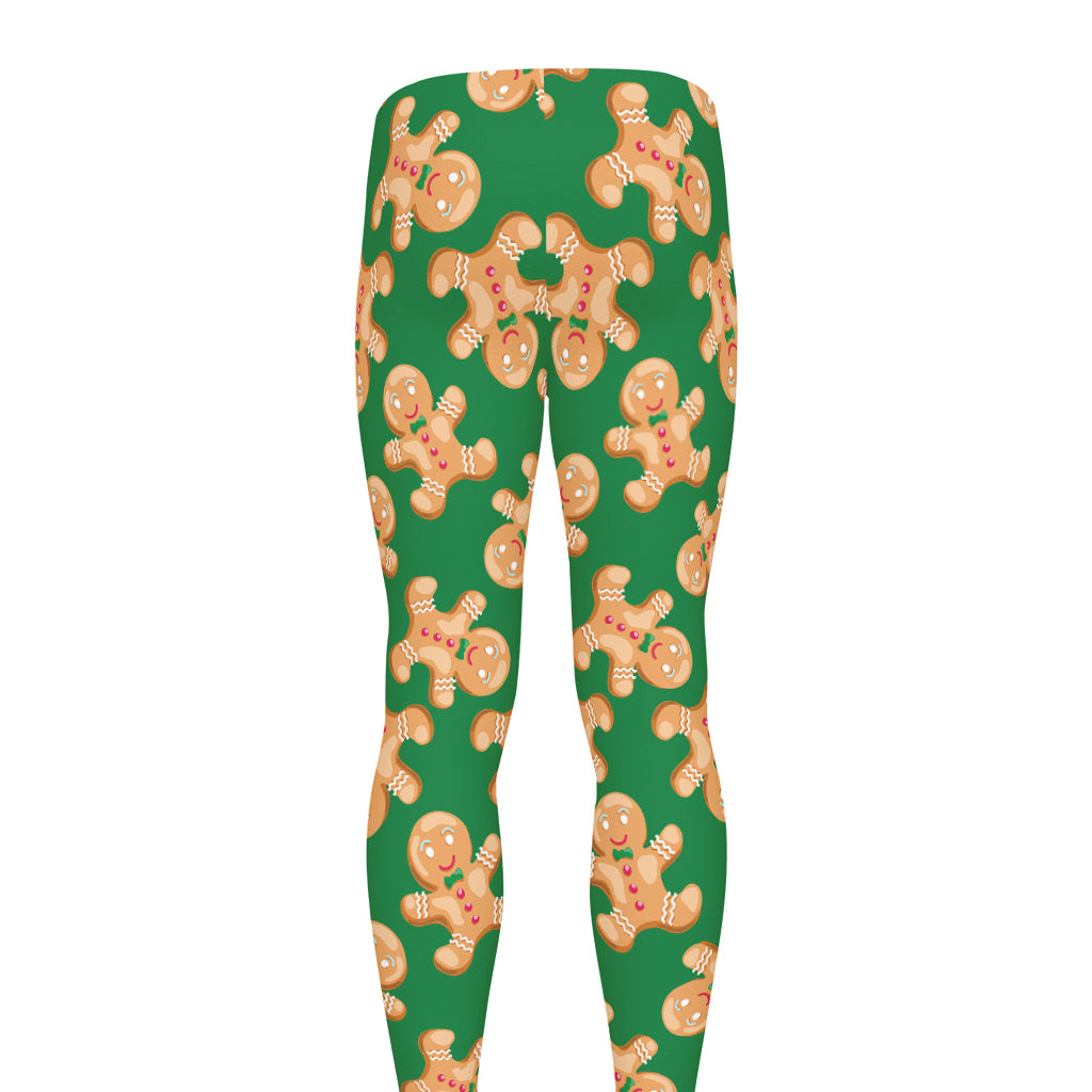 Cute Gingerbread Man Pattern Print Men's leggings