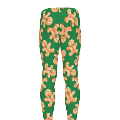 Cute Gingerbread Man Pattern Print Men's leggings