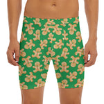 Cute Gingerbread Man Pattern Print Men's Long Boxer Briefs