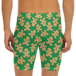 Cute Gingerbread Man Pattern Print Men's Long Boxer Briefs
