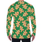 Cute Gingerbread Man Pattern Print Men's Long Sleeve T-Shirt