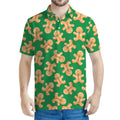 Cute Gingerbread Man Pattern Print Men's Polo Shirt