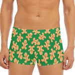 Cute Gingerbread Man Pattern Print Men's Short Boxer Briefs