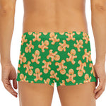 Cute Gingerbread Man Pattern Print Men's Short Boxer Briefs