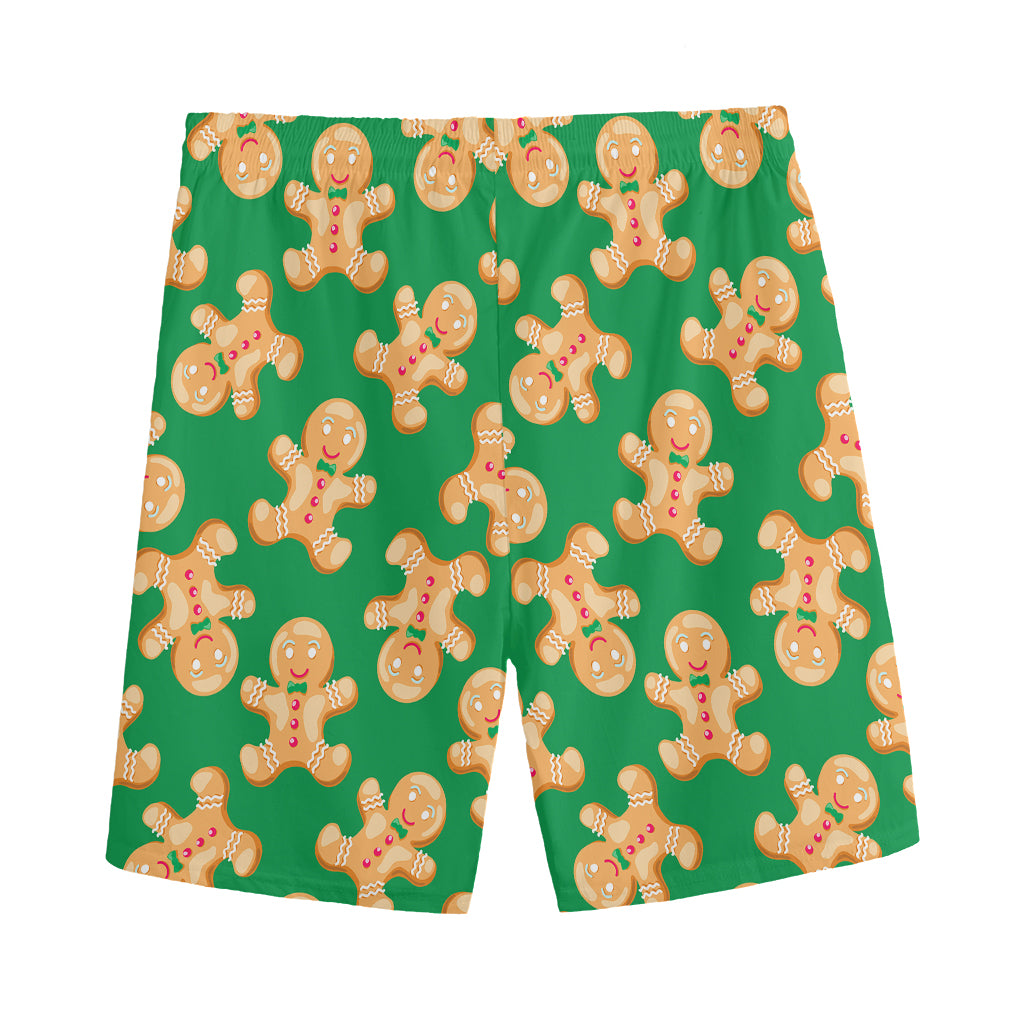 Cute Gingerbread Man Pattern Print Men's Sports Shorts