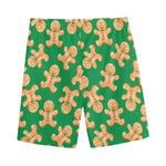 Cute Gingerbread Man Pattern Print Men's Sports Shorts