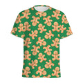 Cute Gingerbread Man Pattern Print Men's Athletic T-Shirt