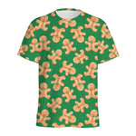 Cute Gingerbread Man Pattern Print Men's Sports T-Shirt