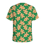 Cute Gingerbread Man Pattern Print Men's Sports T-Shirt