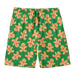 Cute Gingerbread Man Pattern Print Men's Swim Trunks