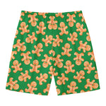 Cute Gingerbread Man Pattern Print Men's Swim Trunks