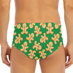 Cute Gingerbread Man Pattern Print Men's Triangle Swim Briefs