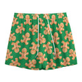 Cute Gingerbread Man Pattern Print Mesh Shorts
