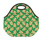 Cute Gingerbread Man Pattern Print Neoprene Lunch Bag