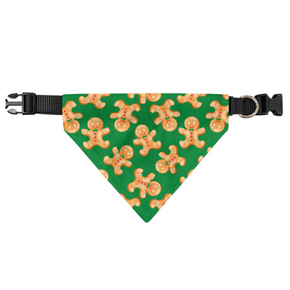 Cute Gingerbread Man Pattern Print Over The Collar Dog Bandana