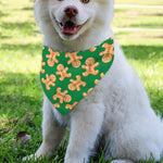 Cute Gingerbread Man Pattern Print Over The Collar Dog Bandana