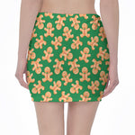Cute Gingerbread Man Pattern Print Pencil Mini Skirt