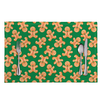 Cute Gingerbread Man Pattern Print Placemat