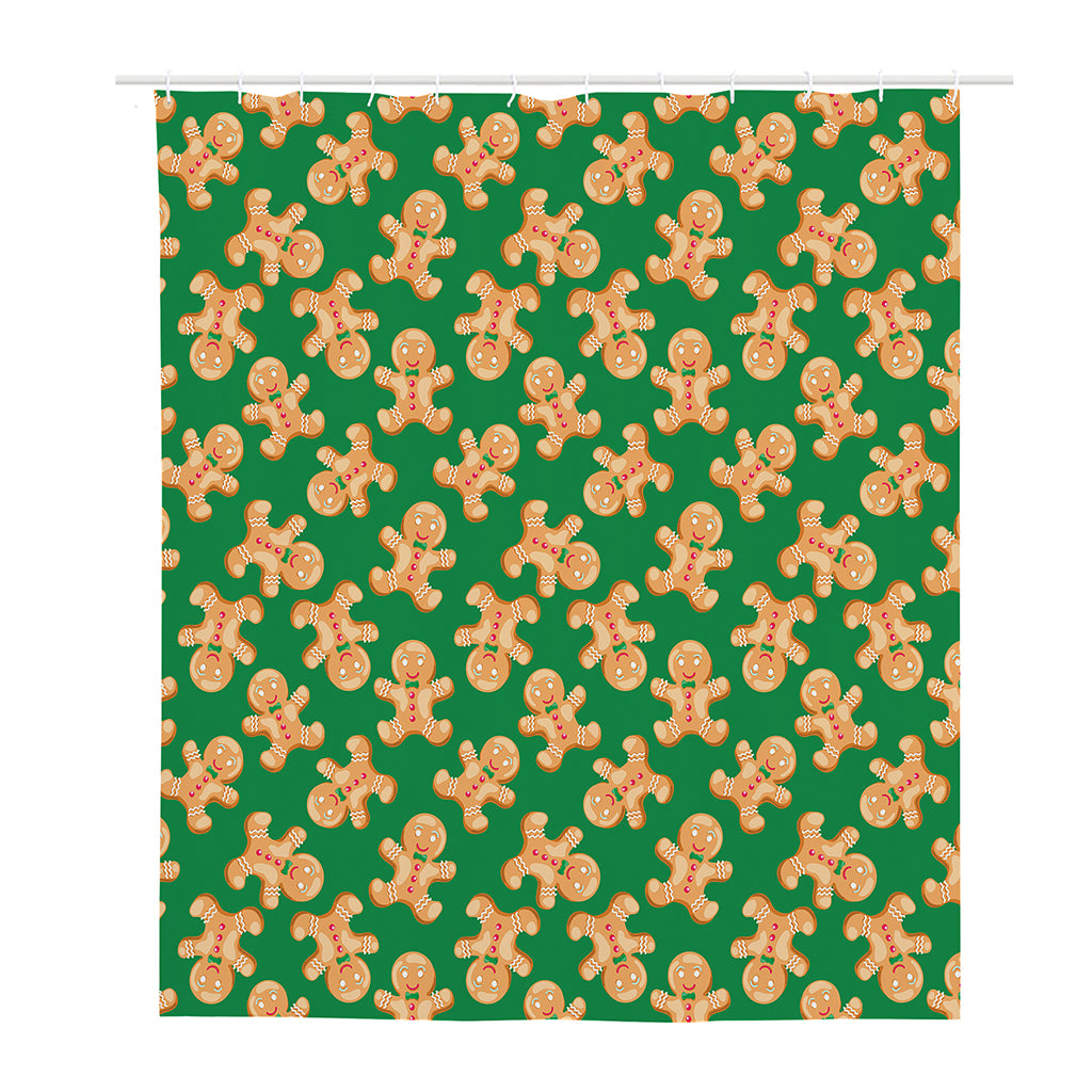 Cute Gingerbread Man Pattern Print Polyester Shower Curtain