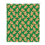 Cute Gingerbread Man Pattern Print Polyester Shower Curtain